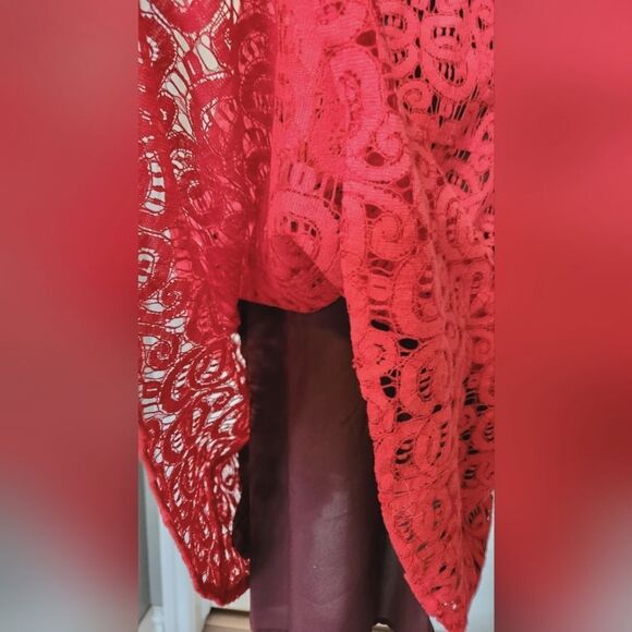 Anne Klein Red/Orange Lace Dress - Picture 4 of 8